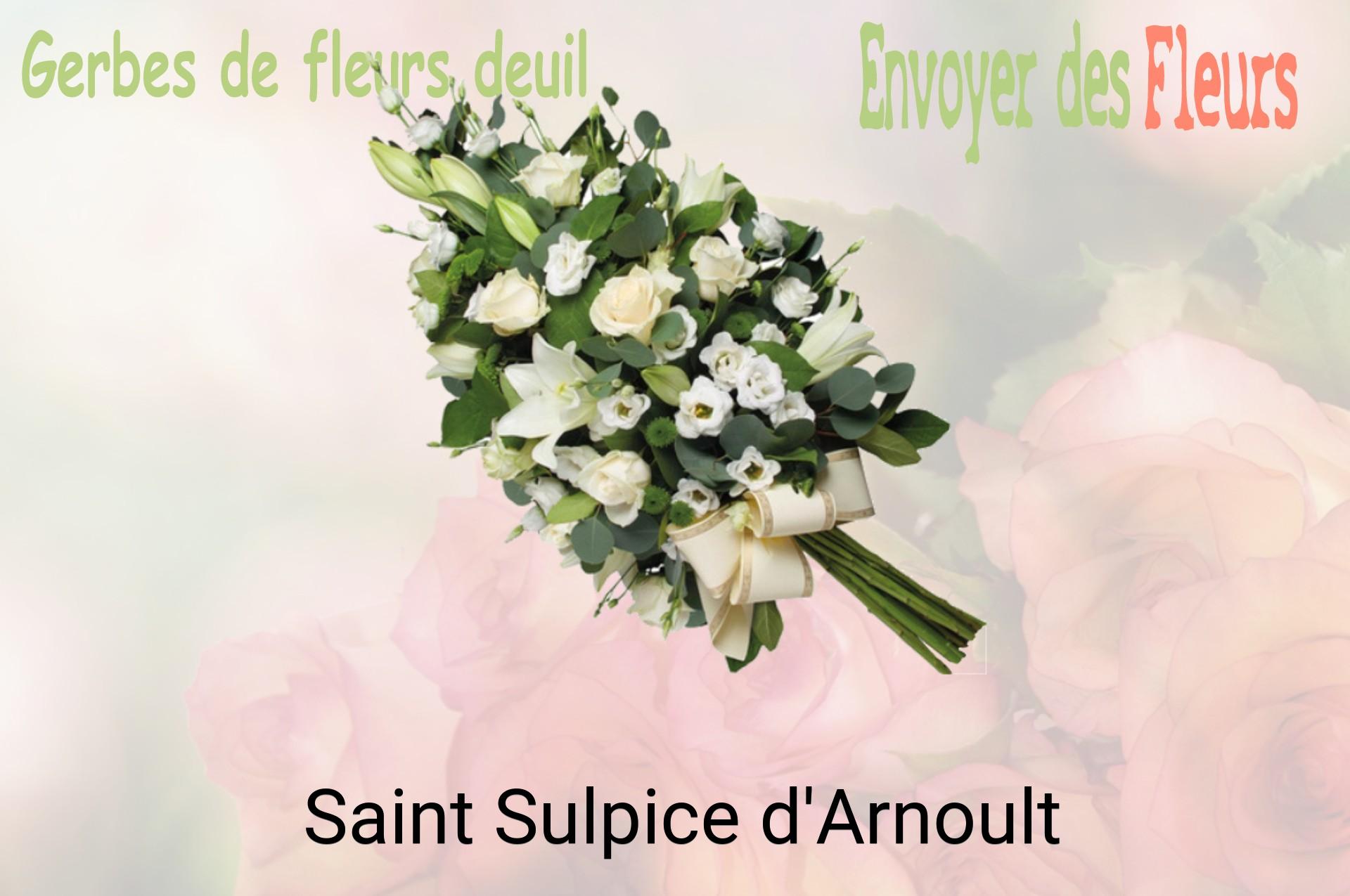 Gerbe de fleurs de deuil livrée à Saint-Sulpice-d'Arnoult